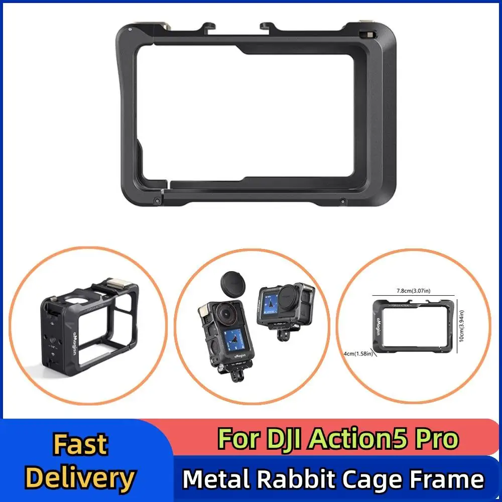  for dji Action5 Pro Metal Rabbit Cage Horizontal Vertical Snap Protection Frame Shockproof Sport Camera Cover Accessories