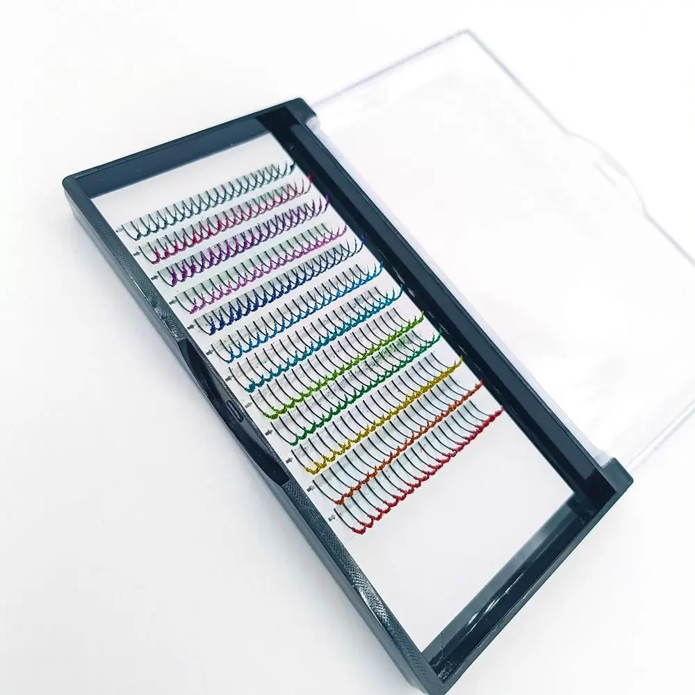 อุปกรณ์ต่อขนตาแบบกลุ่ม ขนตาปลอมแบบกลุ่ม ขนตาสีกลิตเตอร์ ขนตาปลอมสี ขนตาปลอมสำหรับคอสเพลย์