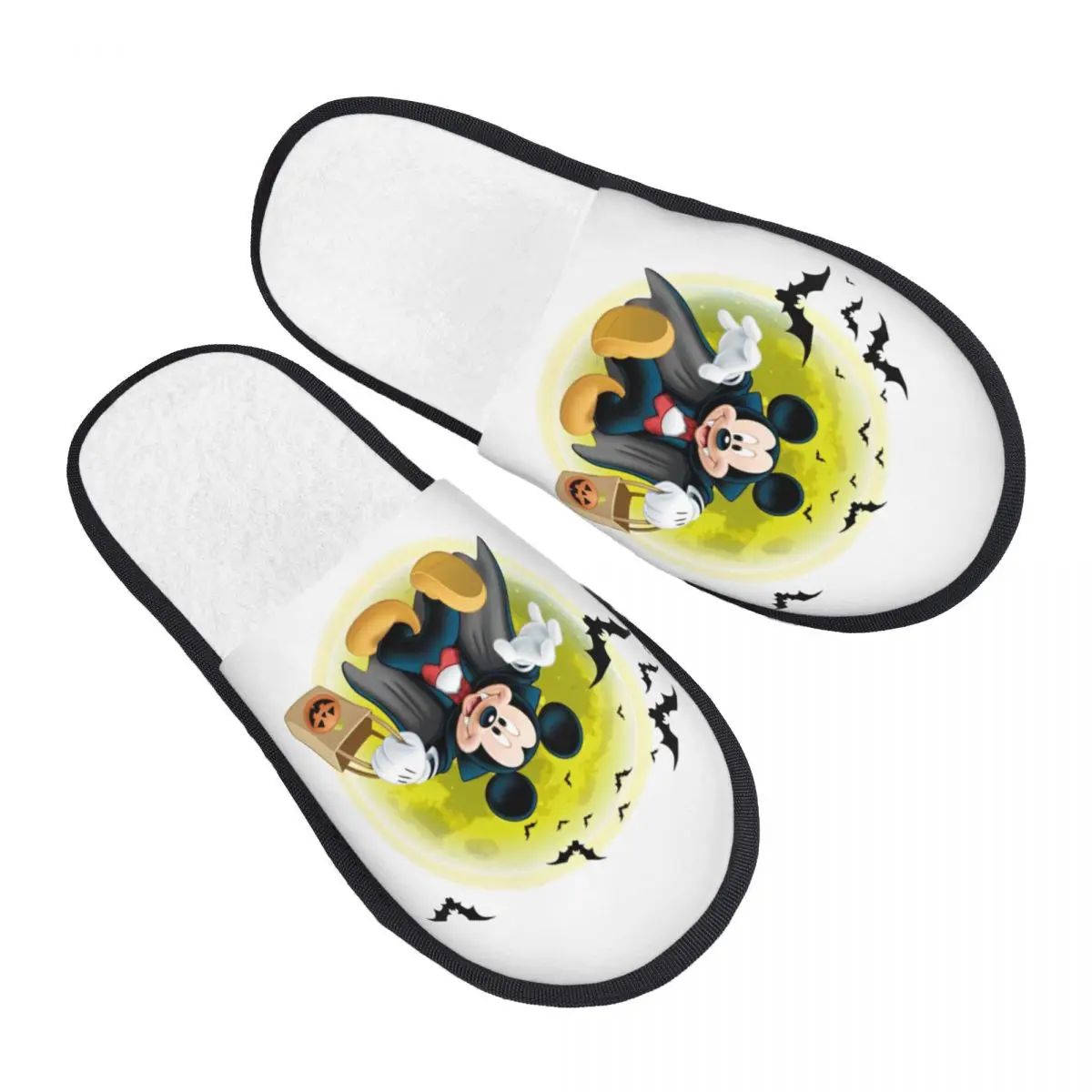 Disney Mickey Halloween Home Cotton Slippers Indoor Cozy Memory Foam Slides Anti-skid