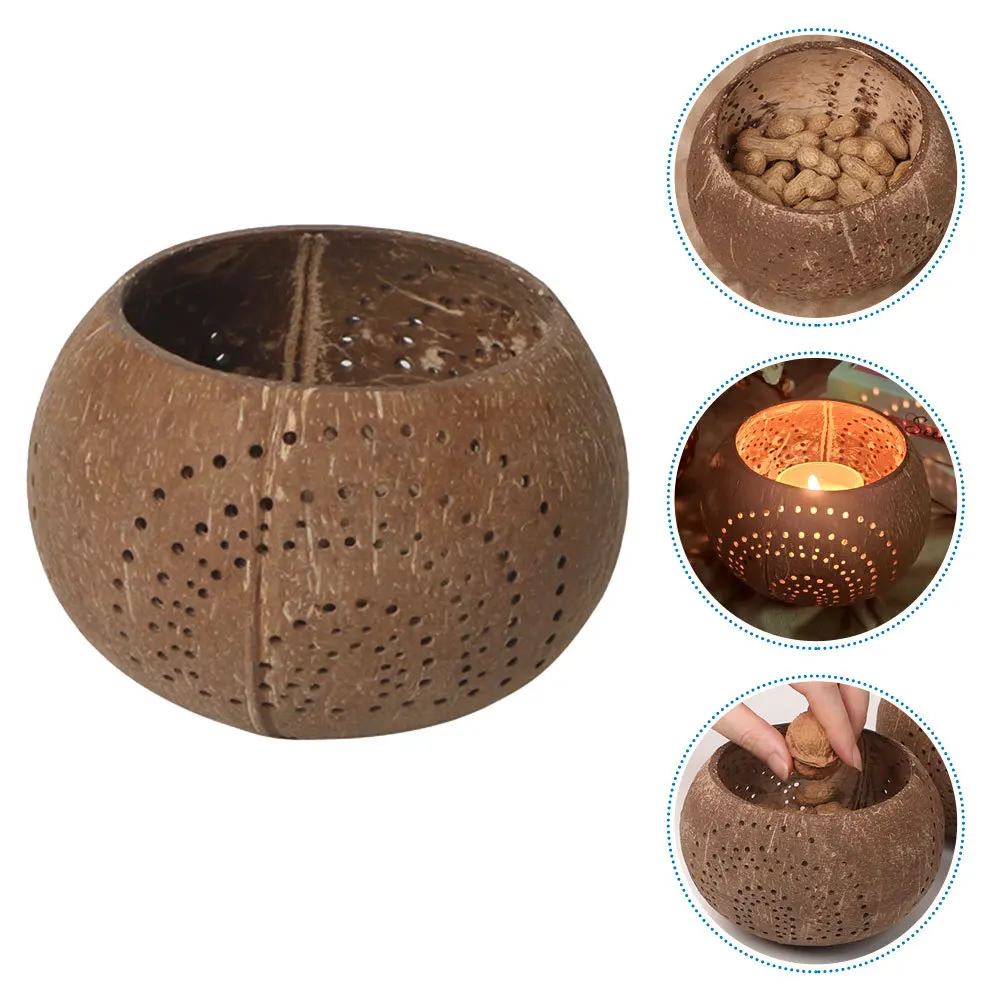 

Handmade Coconut Bowl Candles Holders Outdoor Coconuts Decor Shell Bowls Decorative