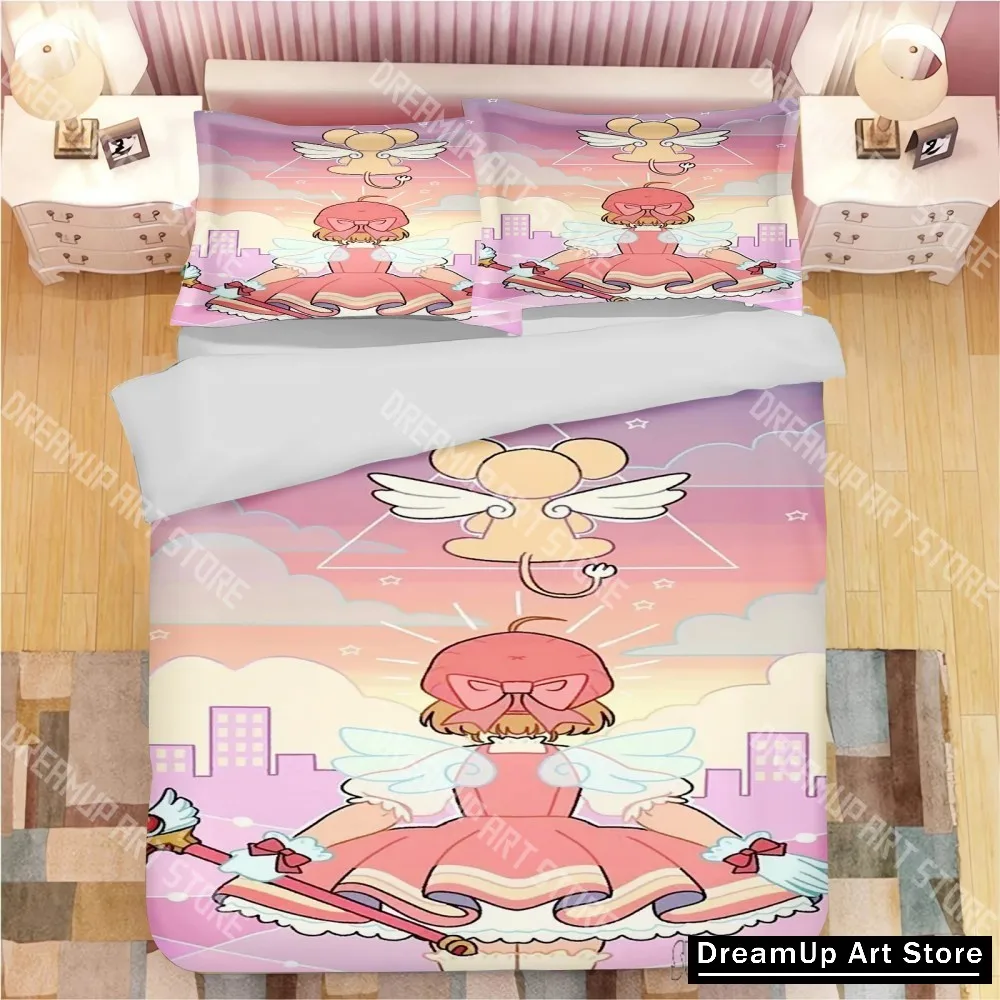 3D Printed Cardcaptor Sakura Love Child Bedding Set for Boys Girls Duvet Cover Twin Queen King Full Single Double Sizes
