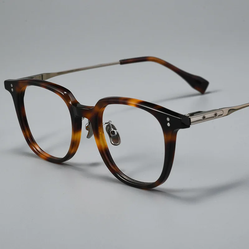 BEAUTIFUL NOW Glasses Frame Men and Women Vintage Glasses Computer Acetate Glasses Frame Compatible with Prescription Lenses