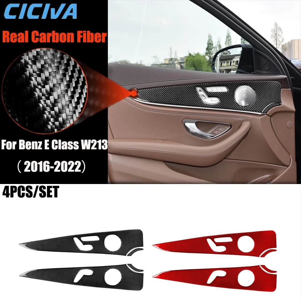 

Carbon Fiber Car Accessories Front Seat Adjustment Modified Interior Trim Cover Sticker For Mercedes Benz E Class W213 2016-2022