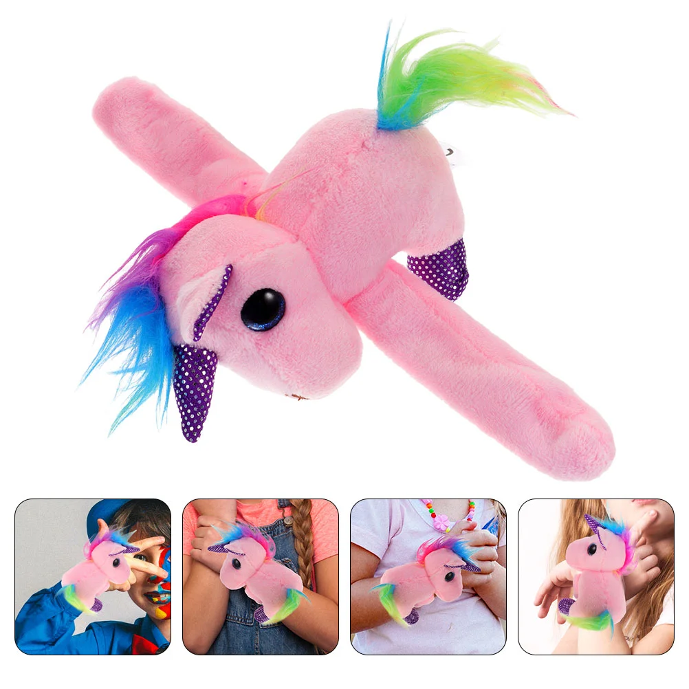2 Pcs Unicorn Bracelet Kids Gifts Decorative Slap Bracelets Bands for Funny Animal Pp Cotton Cartoon Child Party