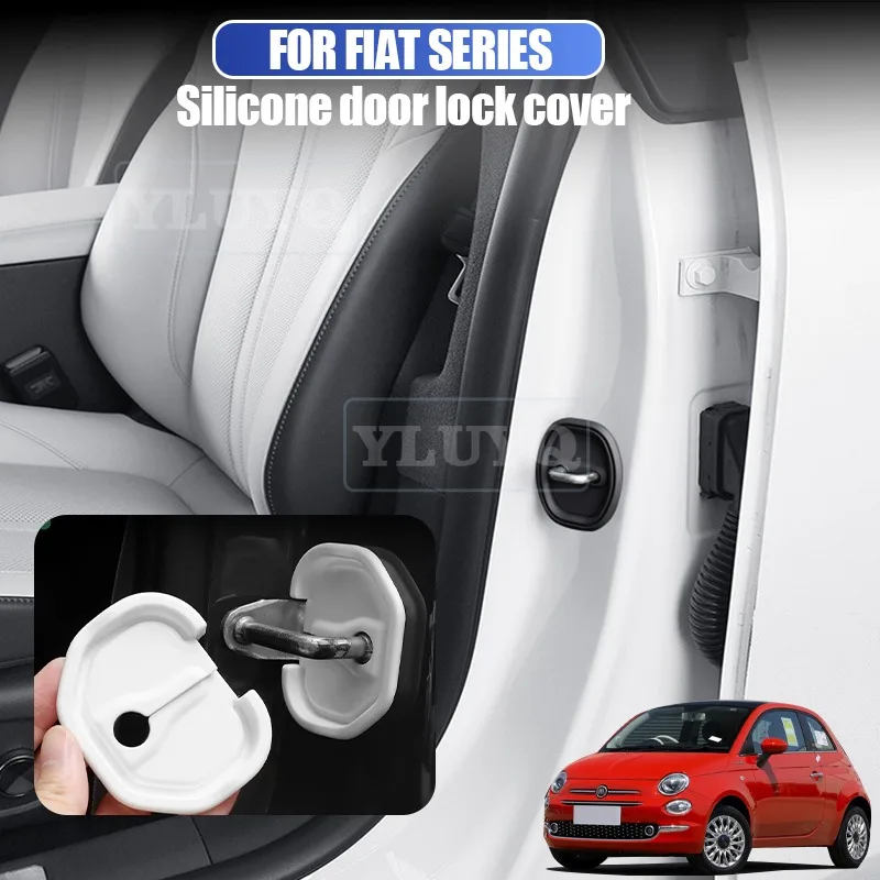 Para Fiat 500 L X 500C Abarth 595 Panda Fiorino Punto Bravo Qubo cojín amortiguador de puerta de coche accesorios de hebilla de cerradura de puerta de silicona