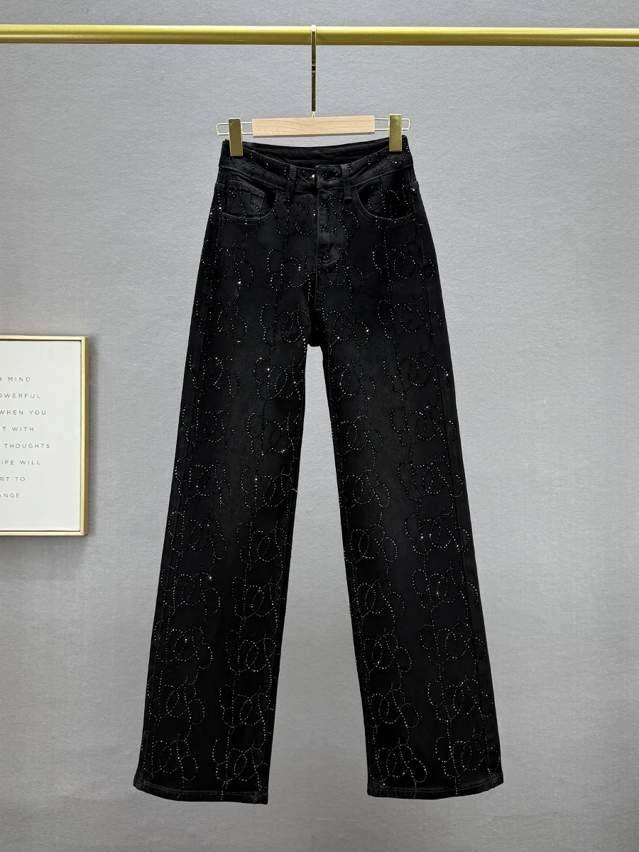 

Женские джинсы с высокой талией, свободного кроя, удлиненные, прямые, весна 2025, модные, износостойкие, винтажные