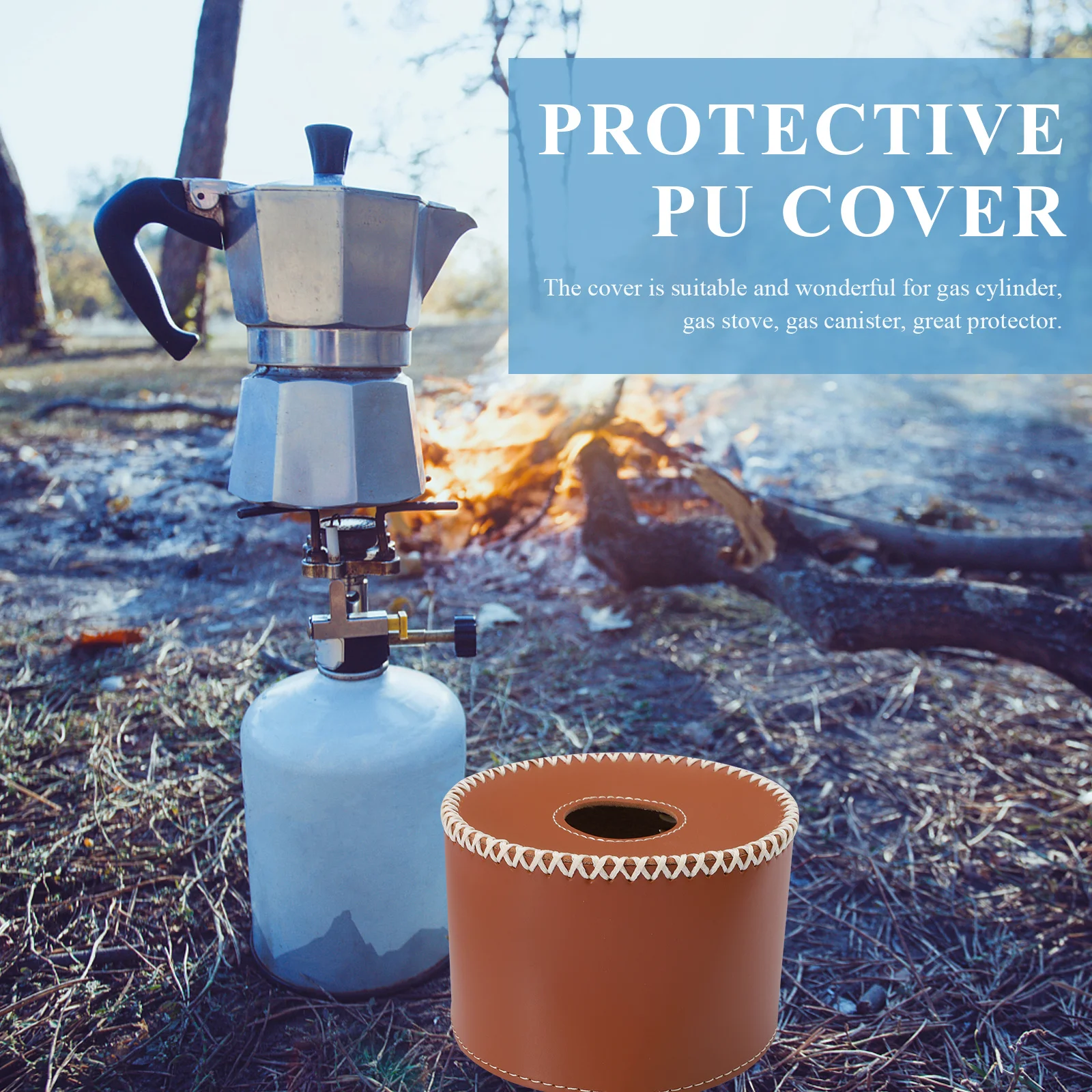 

Gas Canister Cover Protector Camping Gas Tank Pu Cover Outdoor Stove Accessory Durable Heat-Resistant Waterproof