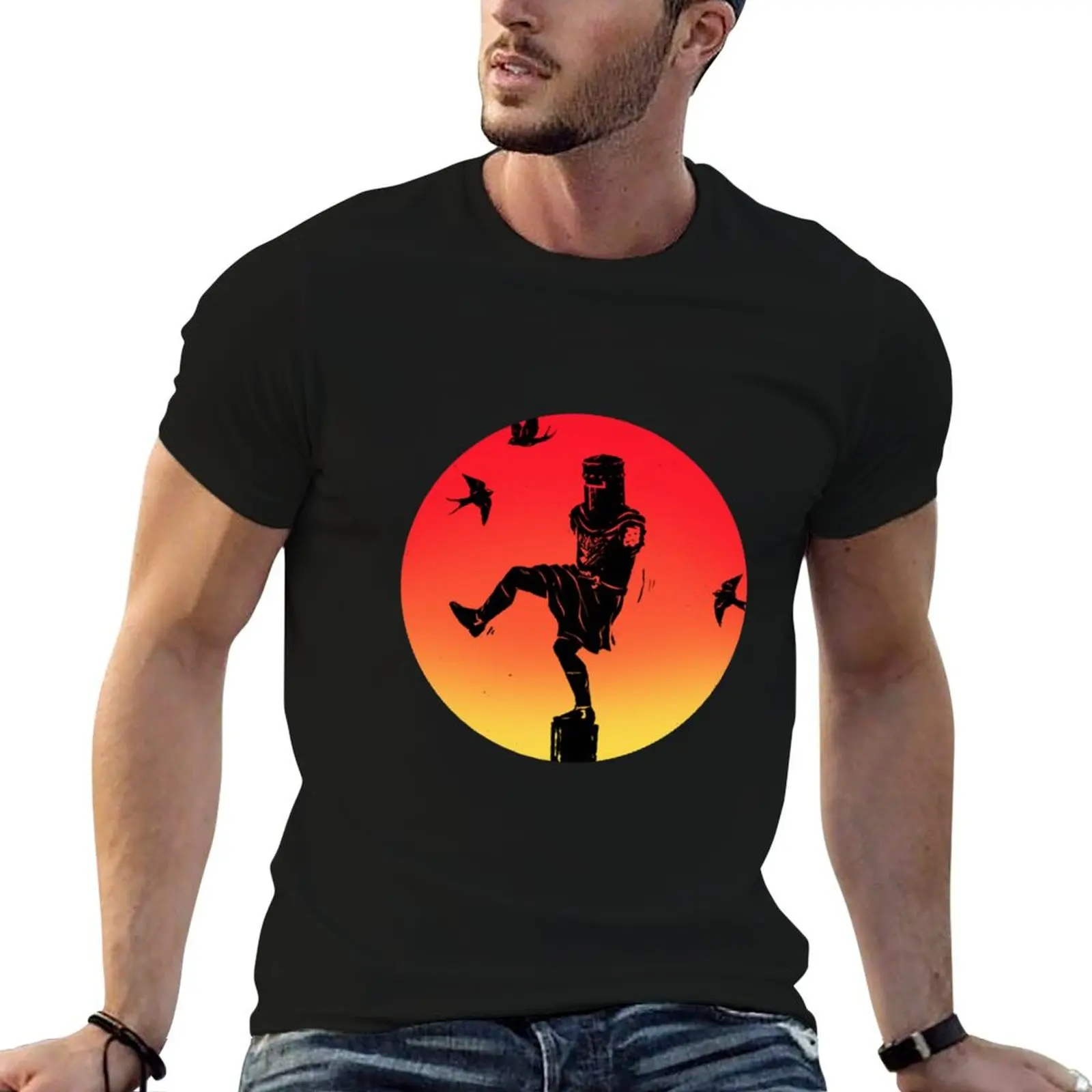 Black Night Ninja Sunset T-Shirt anime t shirts for man cotton tshirt 100% T-Shirt