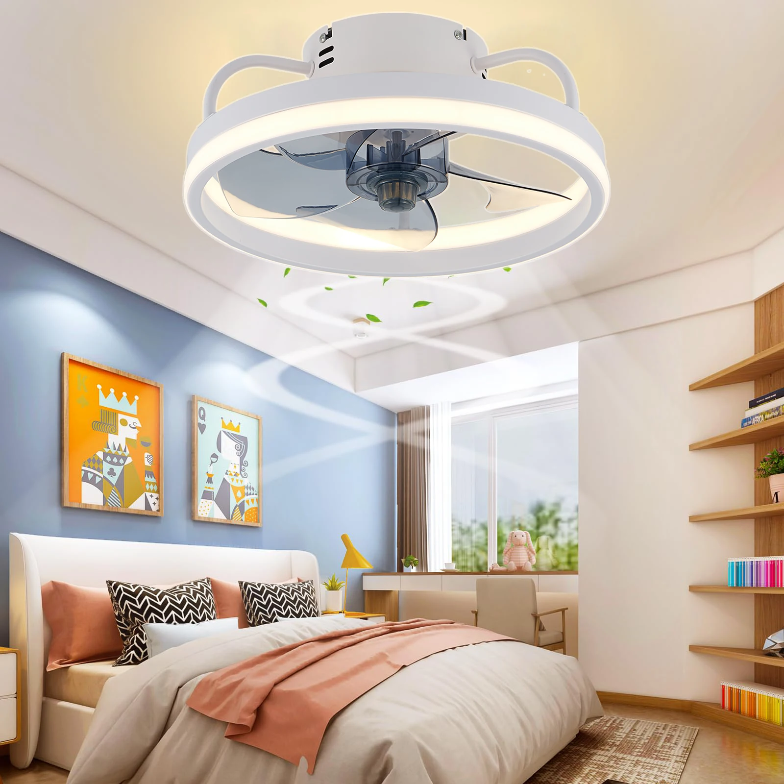 IRALAN Modern Ceiling Fanlight 55W 85-265V Application Control Noiseless DC Motor Stepless Dimmable Lamps For Home Decor Fitting