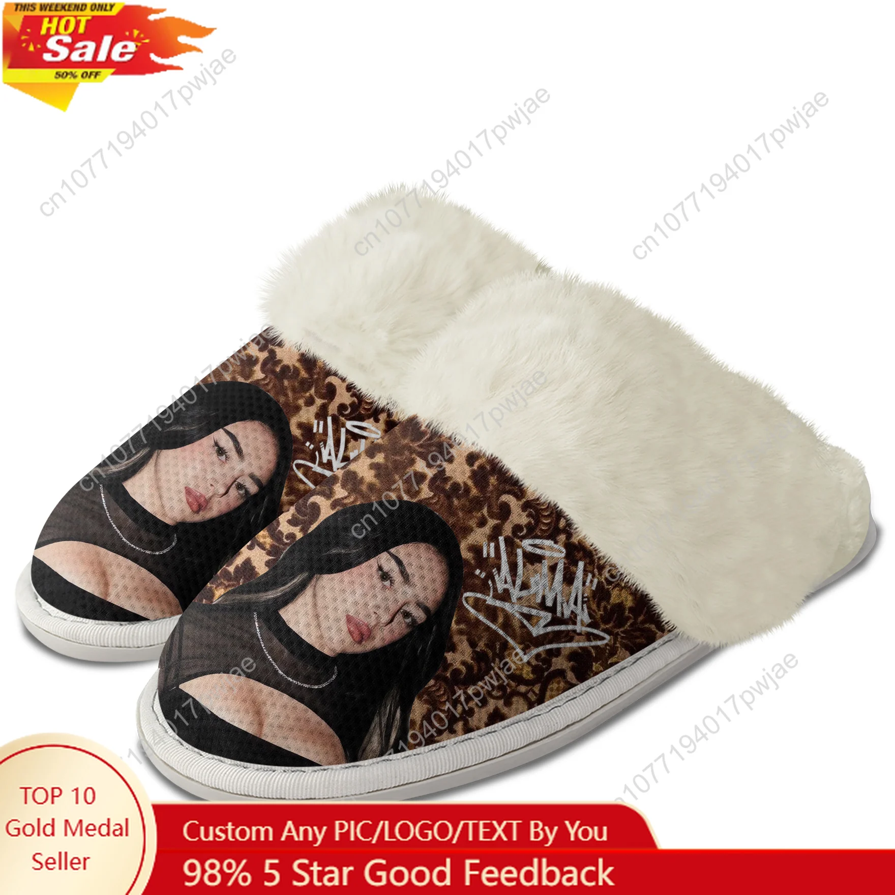 Nicki Nicole Hip hop rapper Plush Slippers Keep Warm Shoes Men Women Cosplay Breathable Home Cotton Thermal Lightweight Slipper