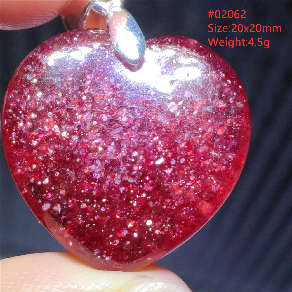 Natural Red Strawberry Quartz Donut Women Pendant Jewelry Beads Strawberry Quartz Necklace Clear Heart Love Jewelry AAAAAA