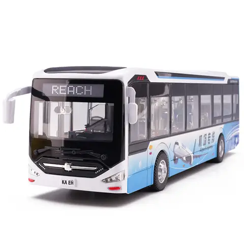 1/42 Ka'er New Energy Bus Alloy Bus Model Bus Toy Sliding Sound and Light Children Toy Christmas Gift Airport Bus