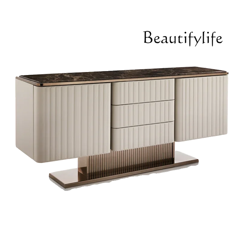 XX Italian Light Luxury High-end Entrance Marble Dining Side Cabinet Modern Simple Living Room Entrance Entrance Partition Locke