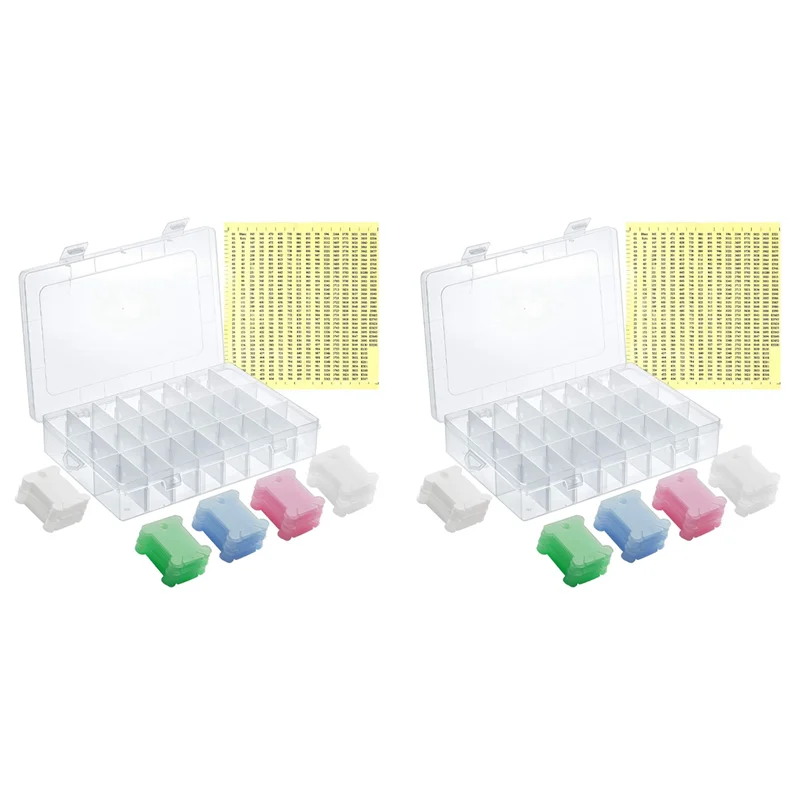 

ABXF-304 шт. аксессуары для вышивки крестом, включая шпульки для вышивания ниток, органайзер для вышивки крестом, коробка и наклейка с номером нити