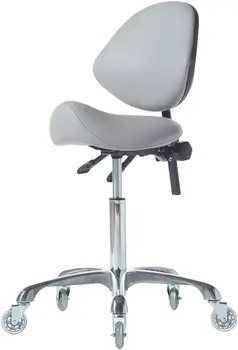 Image Rolling Adjustable, Heavy-Duty (450 lbs) Stool Chair for Beauty Salon Massage Dental Clinic Home Office Use