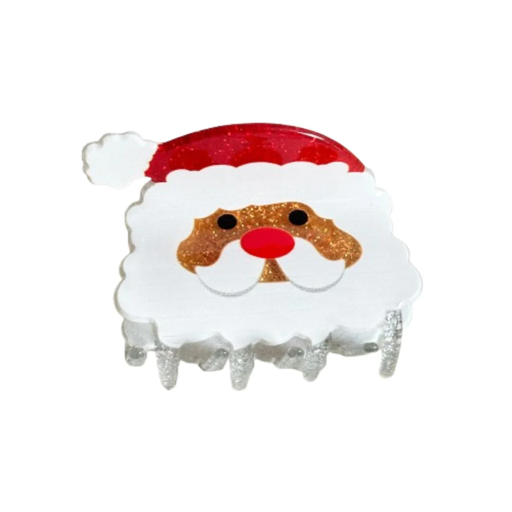 

Fashion Acrylic Santa Claus Shark Clip Glitter Sweet Christmas Tree Hair Claw Headwear Cute Cartoon Hair Grab Clip Daily