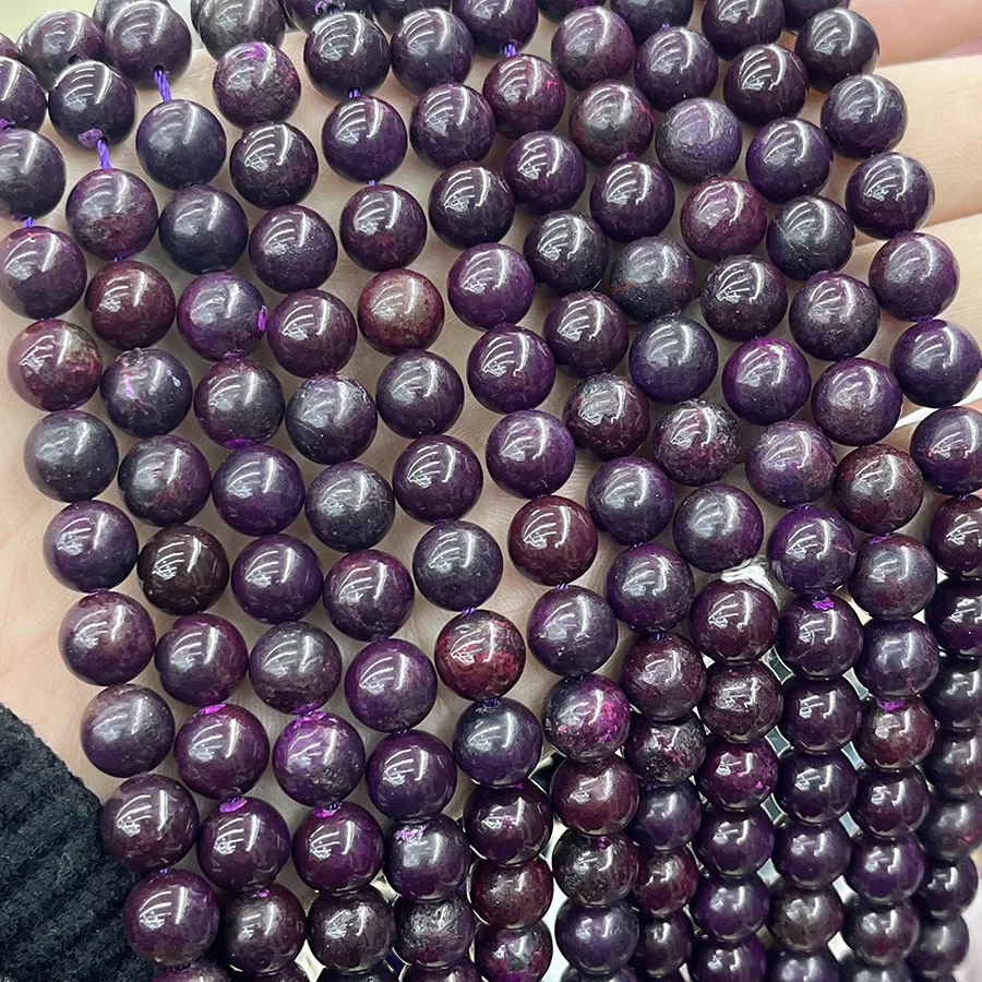 

1 Strand 8 MM Gorgeous Sugilite Purple Red Brown Round Loose Beads For DIY