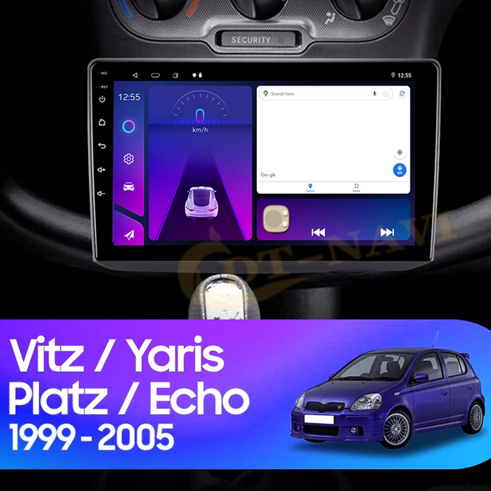 Android14 Car Radio For Toyota Vitz XP10 Yaris Platz Echo 1999 - 2005 Multimedia Video Player Navigation GPS 4G NO 2Din Carplay