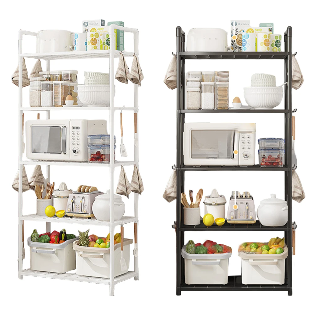 5 Tier Shelving Unit Adjustable Storage Shelf 66 Lbs Capacity Standing Shelf for Kitchen Pantry Closet Bathroom Laundry Garage