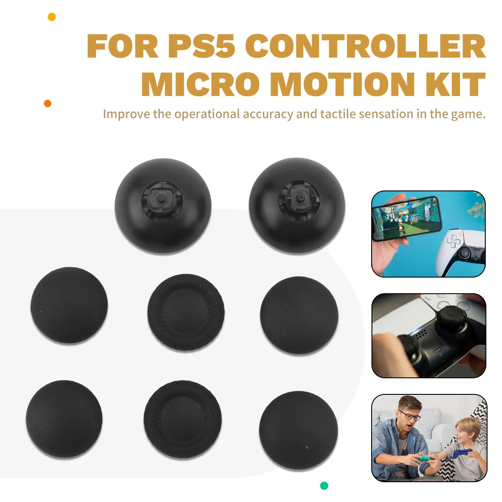 BTLIFE-Ergonomic Micro-Switch Tactile Clicky Hair Trigger Kit+ BDM-030/040/050 For PS5 Controller Joystick Cap 12 Key Click B