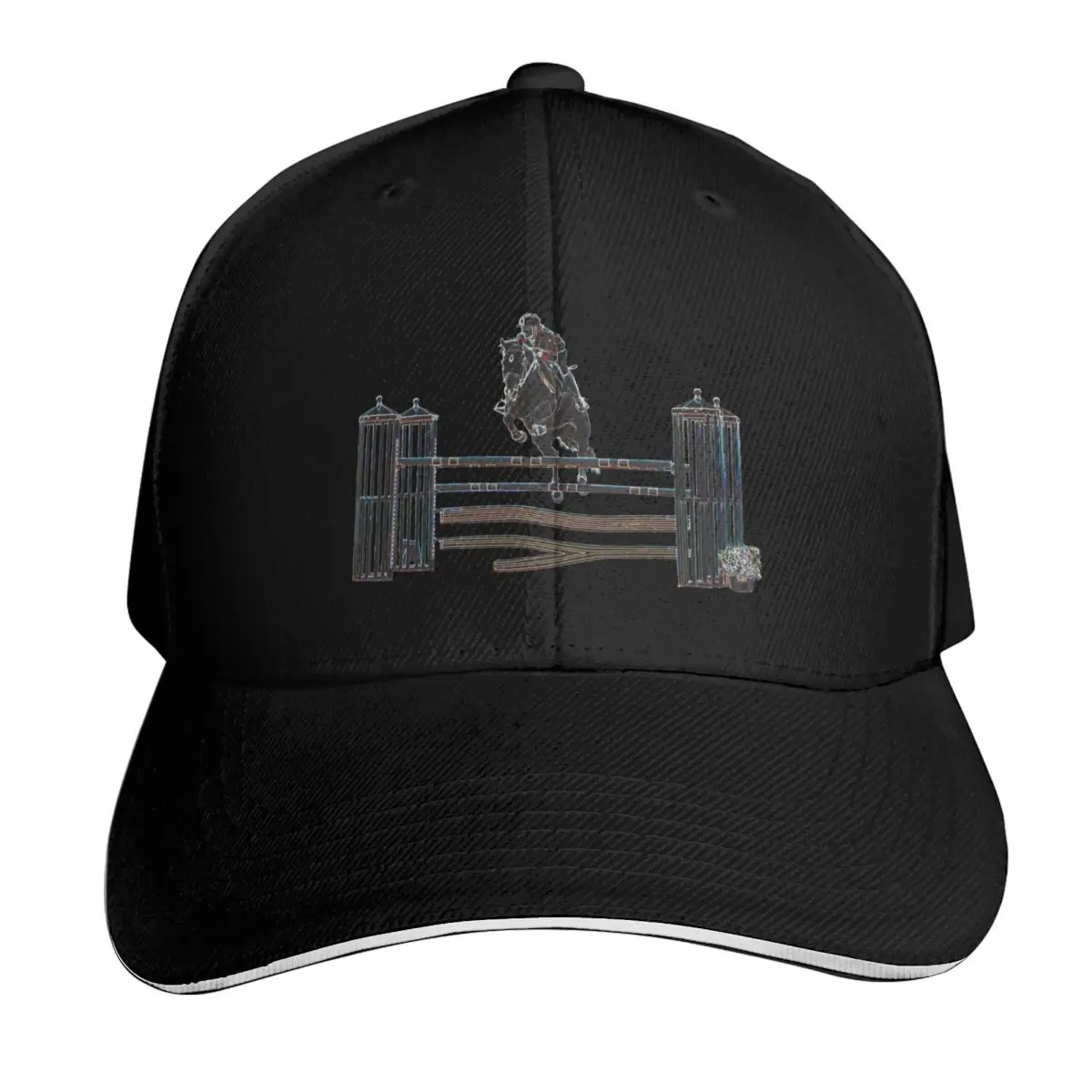Horse Jumping Baseball Cap Summer Beach Travel Streetwear Hip Hop Trendy Vintage Retro Embroidered