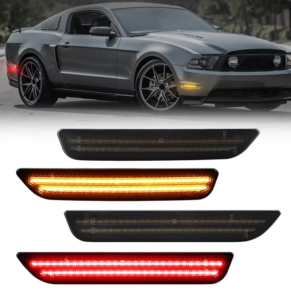 

For Ford Mustang Base GT Shelby GT500 Boss 302 2010 2011 2012 2013 2014 Smoke Lens LED Front Rear Bumper Side Marker Light Lamps