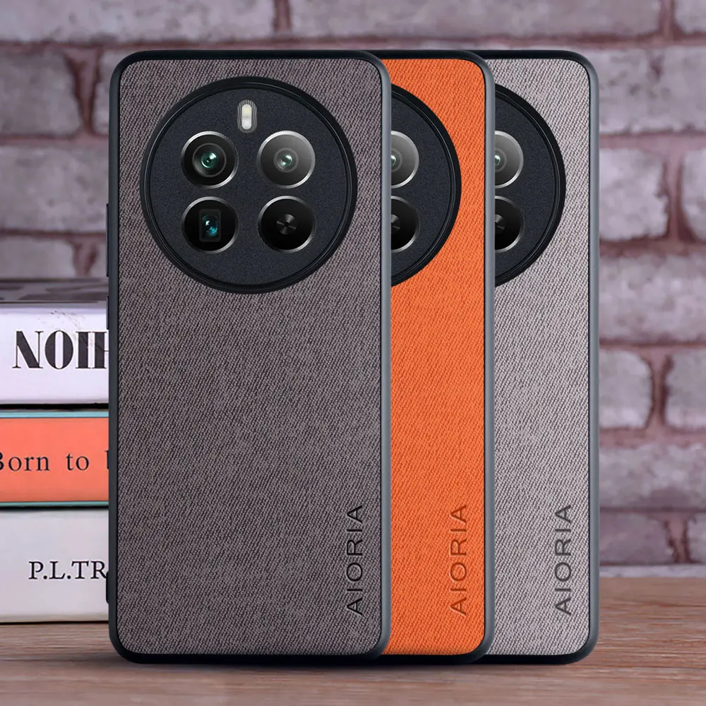 Etui na telefon Realme 12 Pro Plus 5G coque Luxury tekstylne skórzane etui na telefon funda dla oppo realme 12 pro case capa