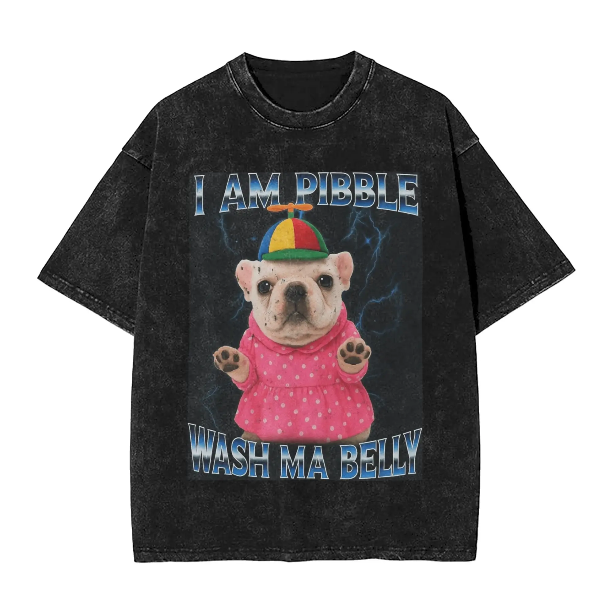 

Футболка мужская хлопковая с коротким рукавом и круглым вырезом, летняя, с забавным мемом «Я Пибл Дог: Мою собаку-щенка заставляют мыть и чистить живот».