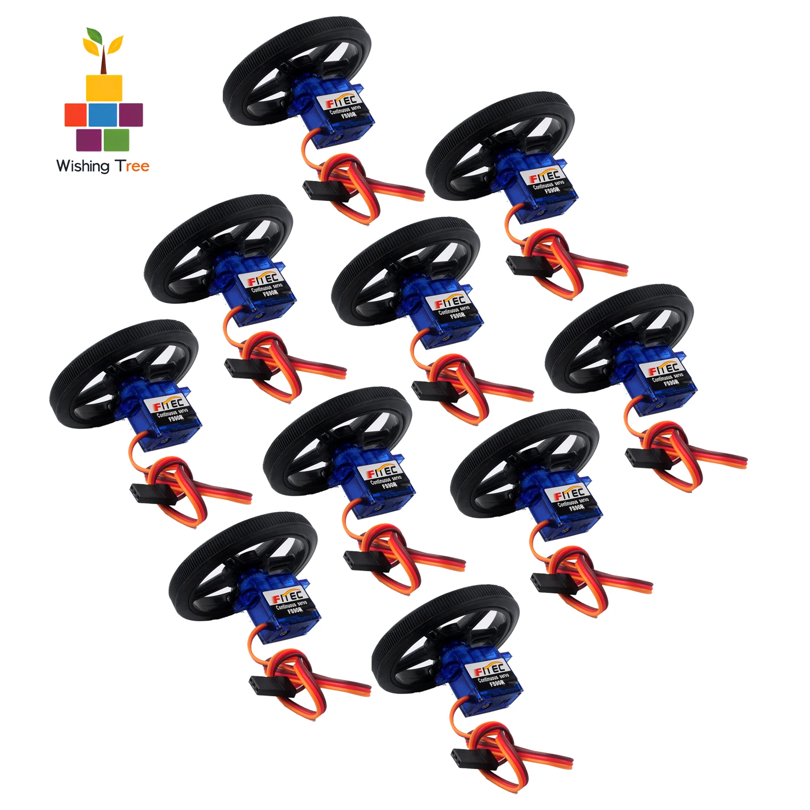 フィーテック360 °   RCドローン/ロボット用連続回転マイクロサーボ（10個）