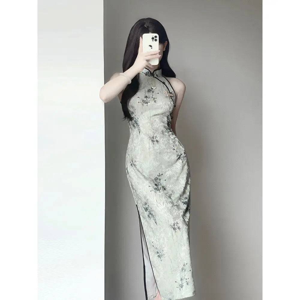 Qipao New 2024 New Improved Young Cheongsam Dress New Chinese Hanging Neck Women's Clothing Qipao Modern Clothes