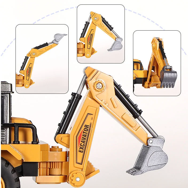 Diecasts Mini Tractor Excavator Crane Bulldozer Toy Boy Car Vehicle Toys Models Dump Truck Alloy+Plastic Education Wholesale