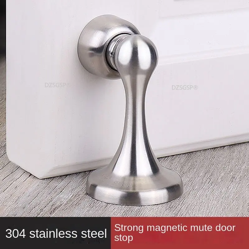 Available Hidden Doorstop Furniture Hardware Magnetic Perforated Door Stopper High Intensity Plinth for Wall or Floor Mount