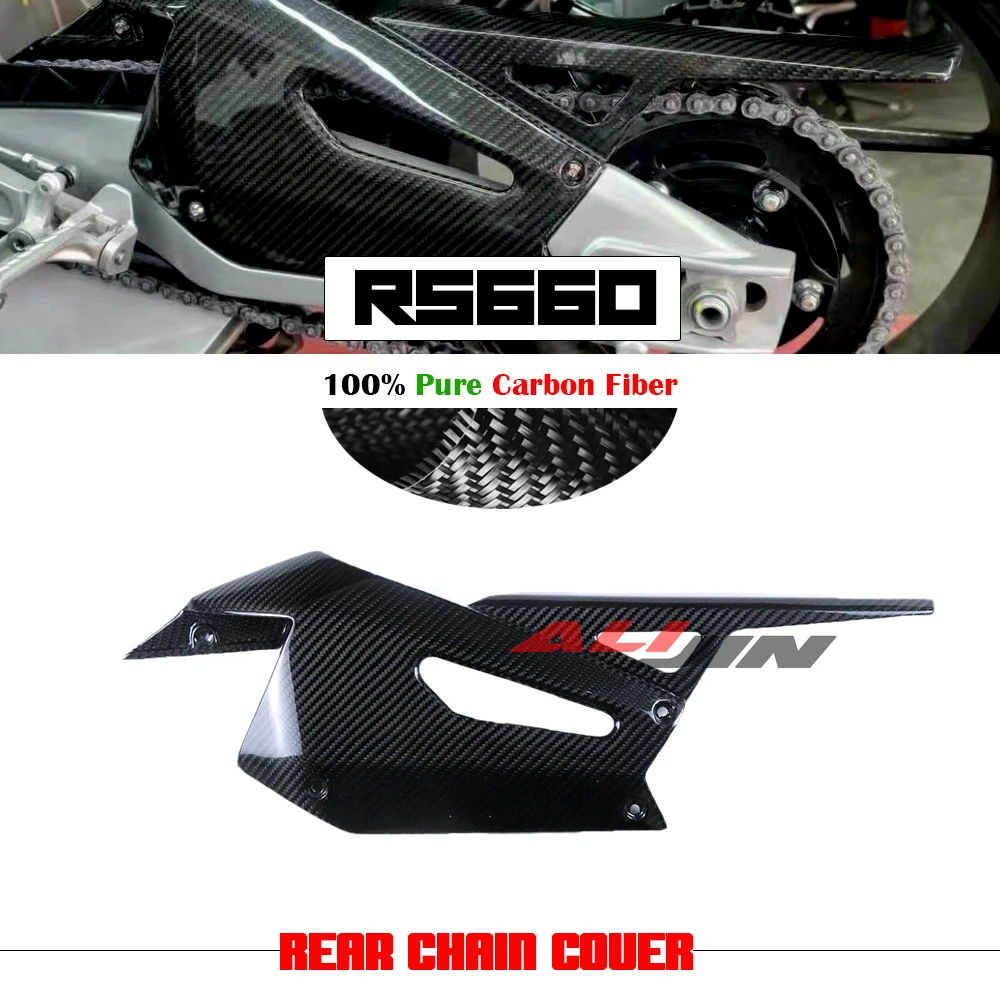 

100% Real Dry Carbon Fiber For Aprilia RS660 Tuono 660 2021-2023 Motorcycle Rear Fairing Left Chain Swingarm Cover Protector