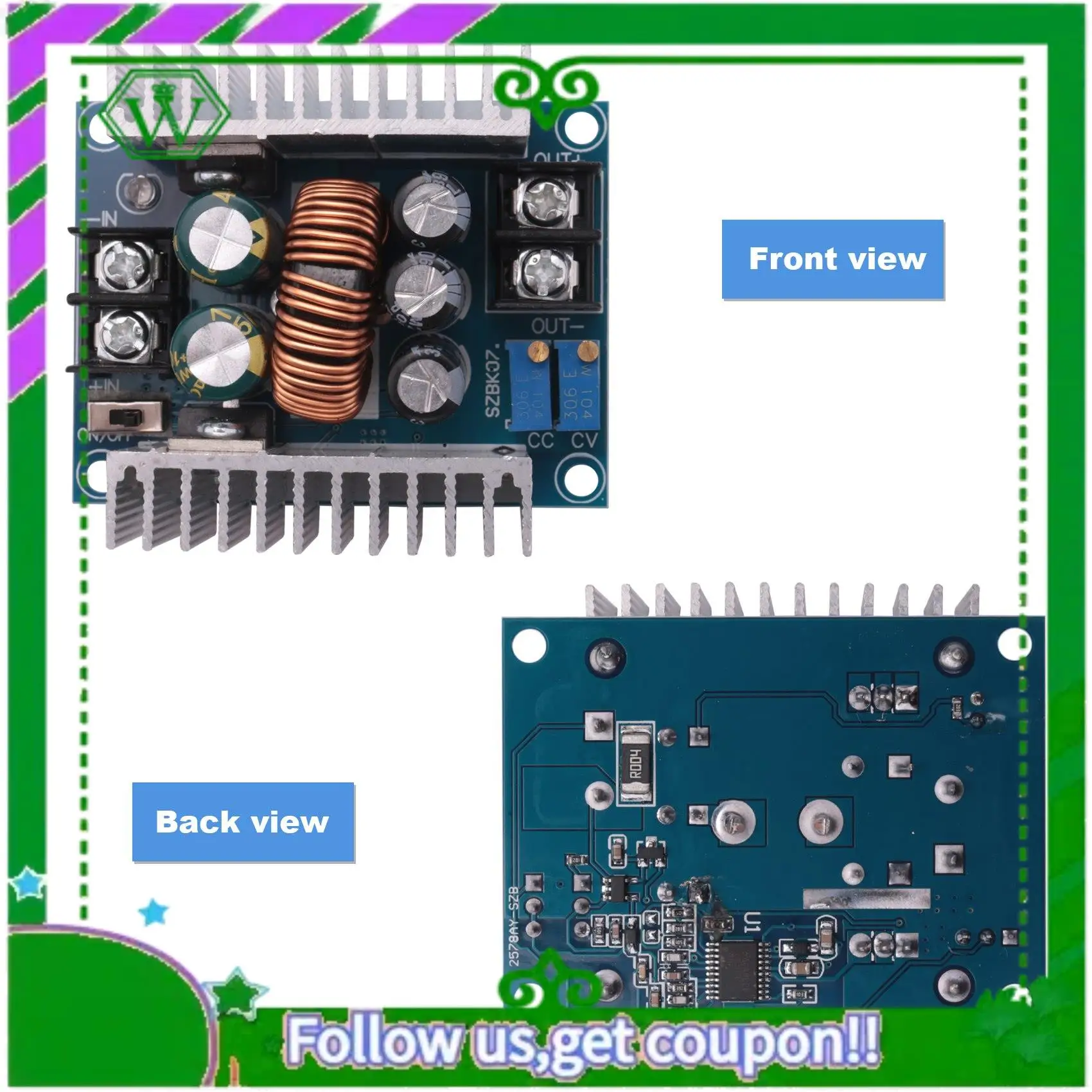 AC34-Step Down 300W 20A Module Buck Converter CC CV DC Power Supply Module 6V-40V To 1.2V-35V Voltage Regulator Reducer 4V 5V