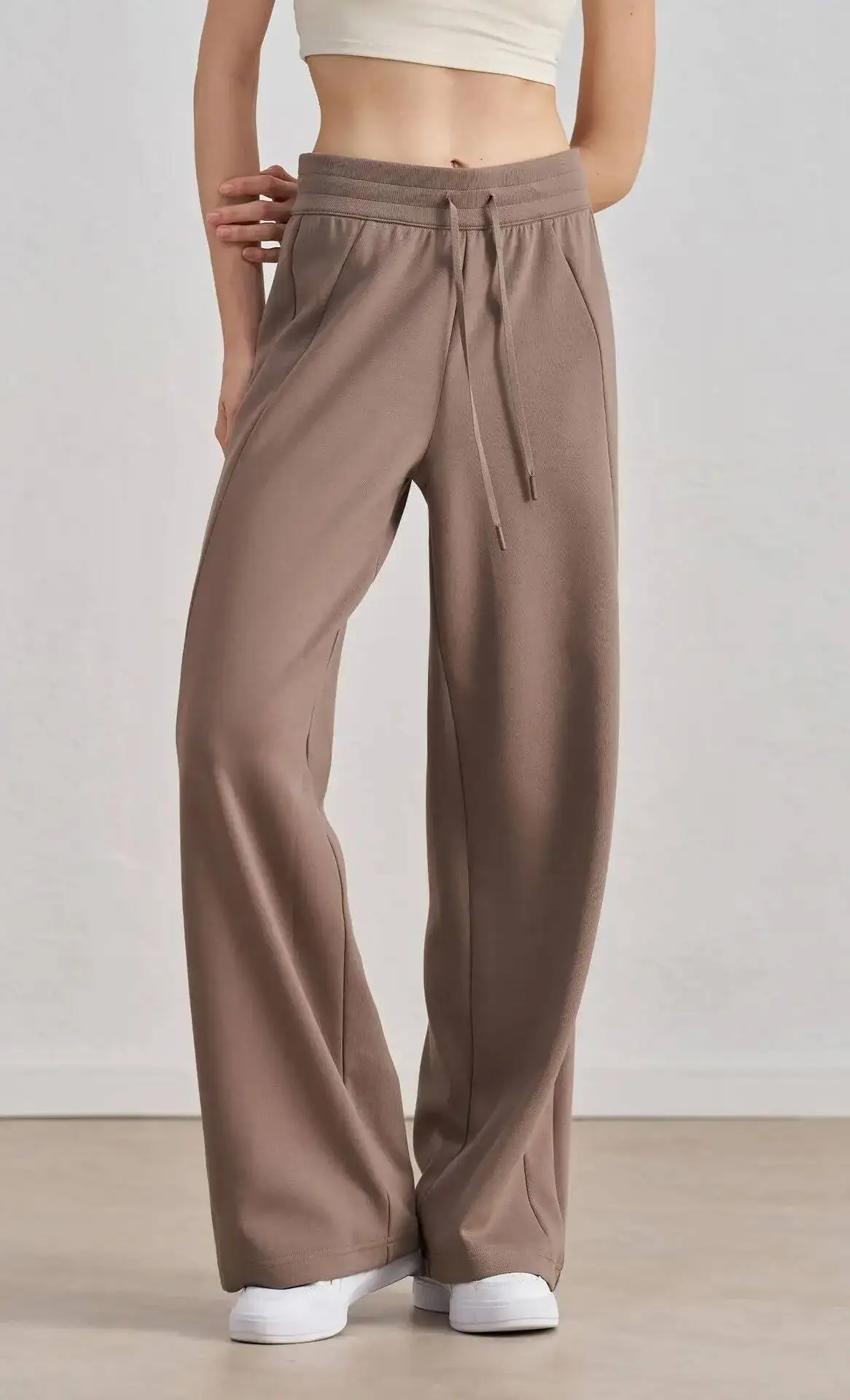 

High Waist Drawstring Straight Sports Loose Wide Leg Fiess Slimming Versatile Casual Pants