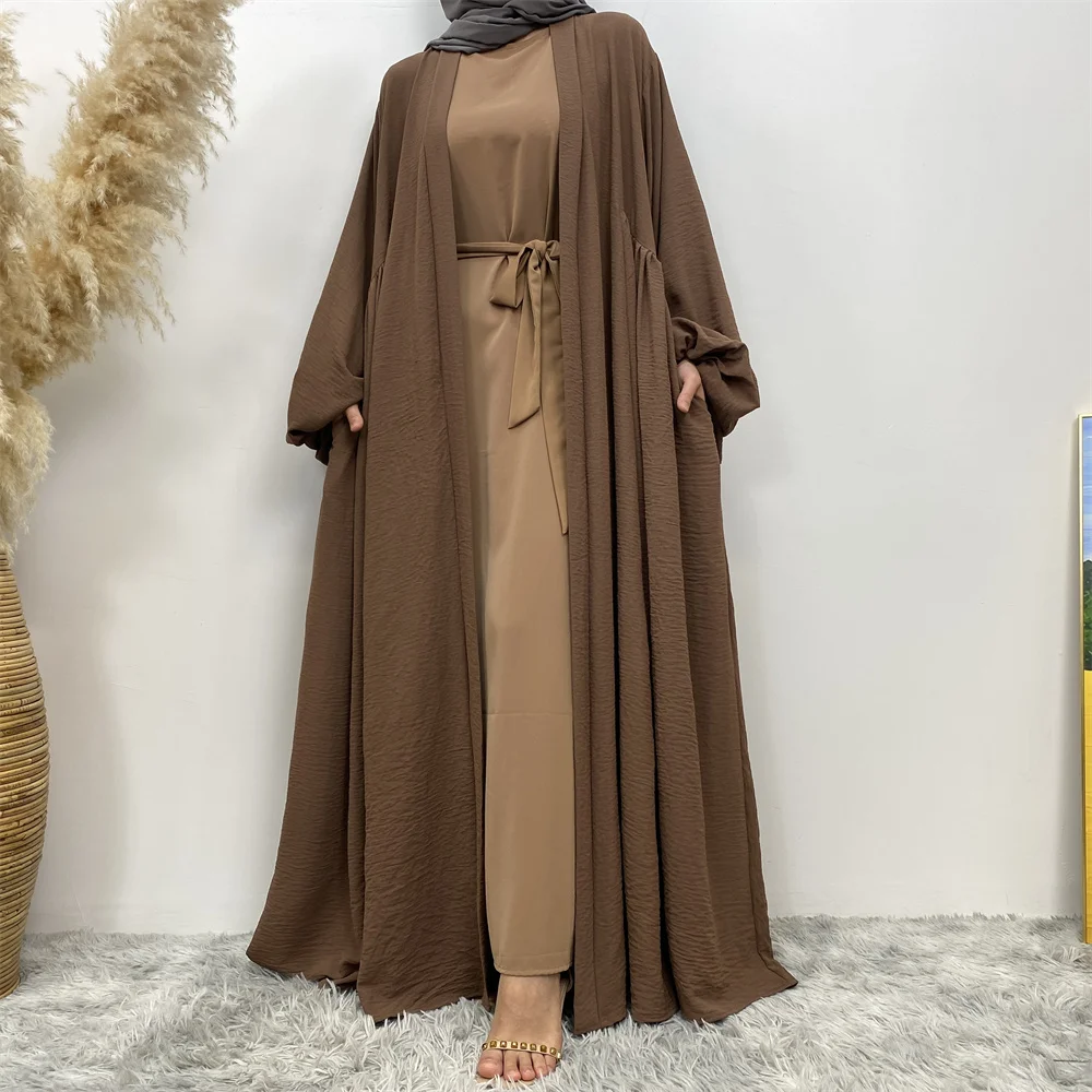 Middle East new fashion Muslim clothing long skirt loose Cardigan Dubai Turkey stretch cuff dress Islamic women elegant clothing