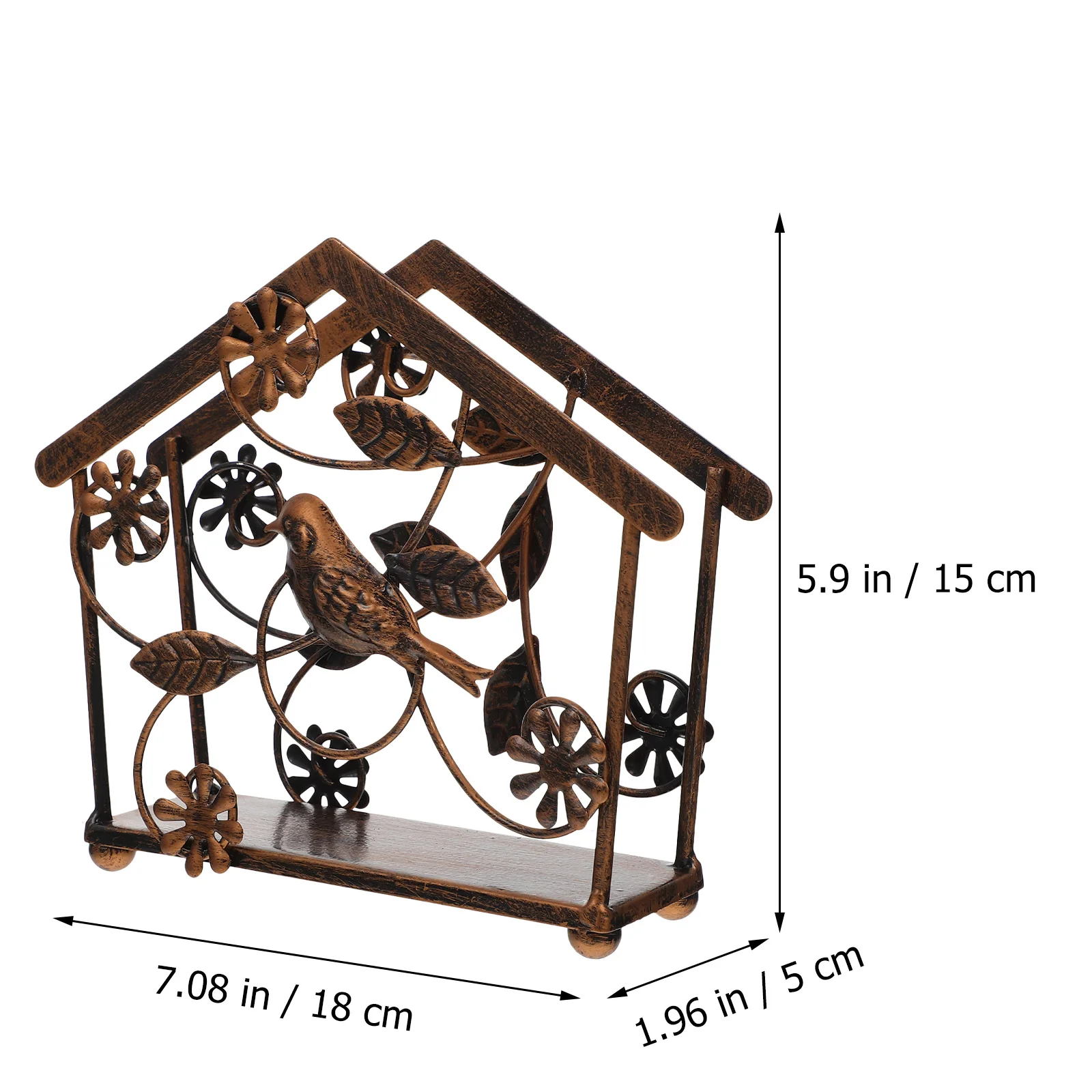 

Retro Style Napkin Holder Premium Iron Tissue Paper Stand Compact Vertical Storage for Household Restaurant Napkin Rack