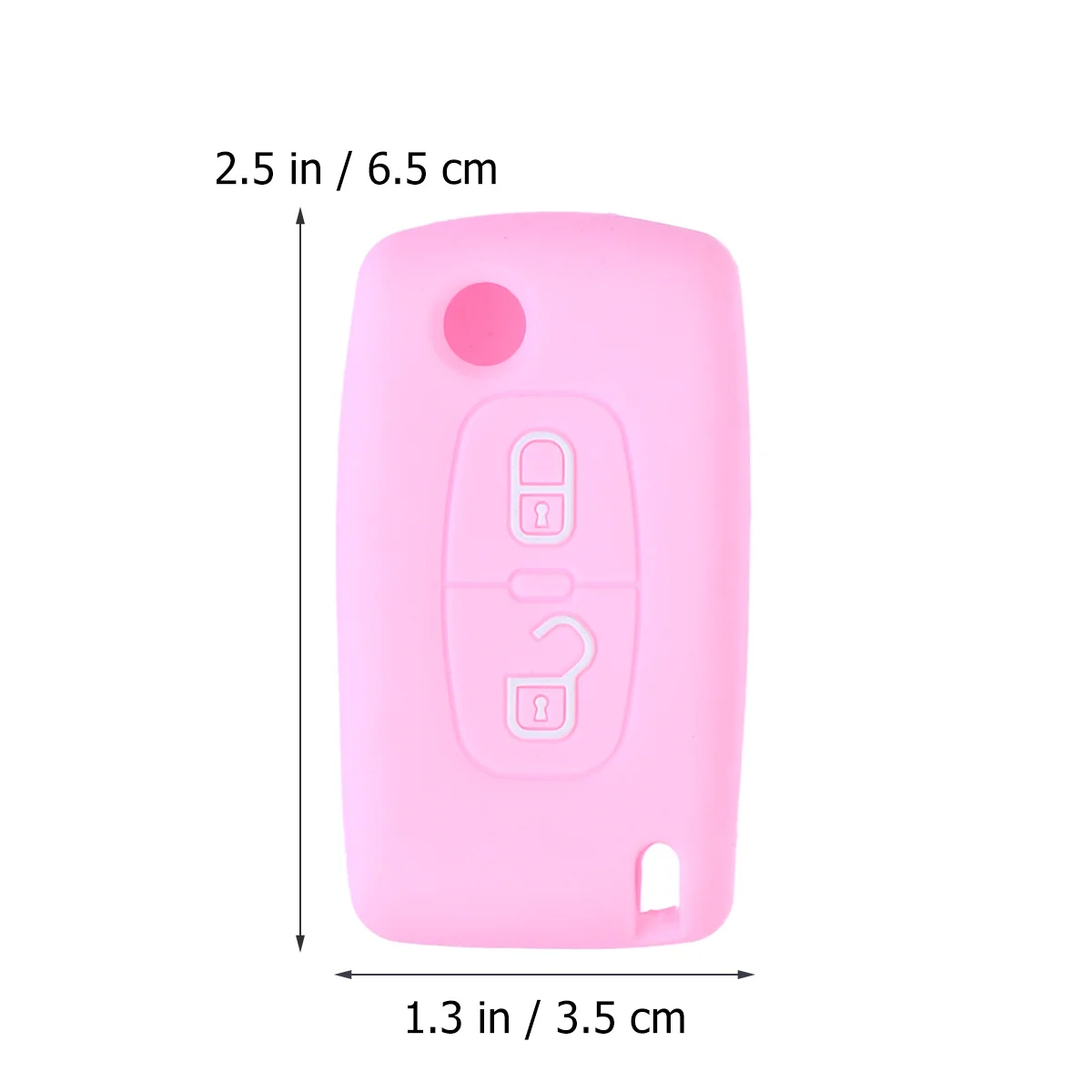 

2 Button Silicone Car Key Case Cover for 307 308 408 Pink - Scratch Proof Shock Absorbing Key Container for Auto