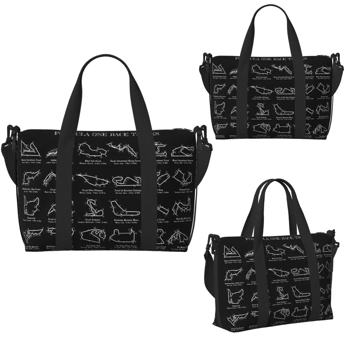Tracce da corsa F1 personalizzate (stencil bianco senza sfondo) Borsa da viaggio da spiaggia Borse tote per palestra Yoga Borsa a tracolla per lo shopping da donna