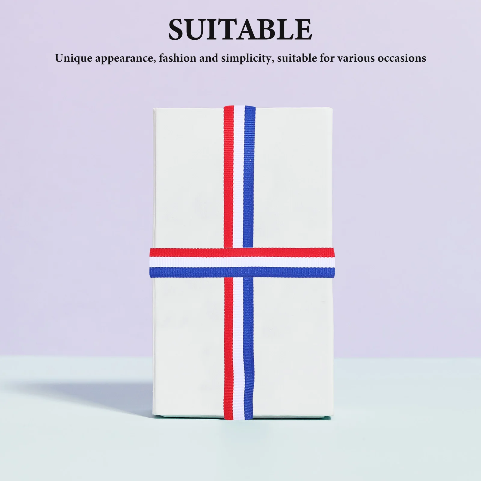 

1 Roll Red White Blue Striped For Present Wrapping Trophy Flower Bouquet Diy Crafts Polyester 10 Yards Party Packaging Ribbon