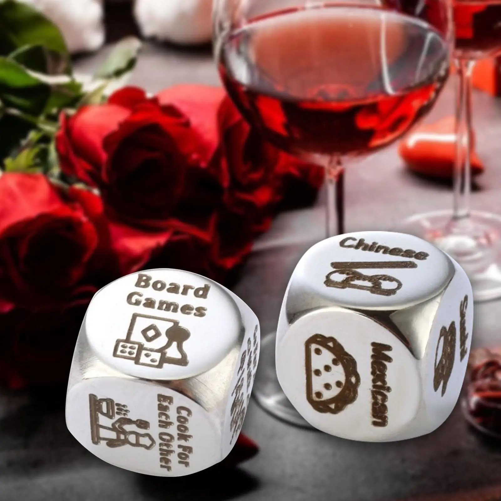 2Pcs Food Dice Husband Wife for Couples Funny Valentines Gifts Dice for Anniversary Wedding Honeymoon Birthday Valentines Gifts