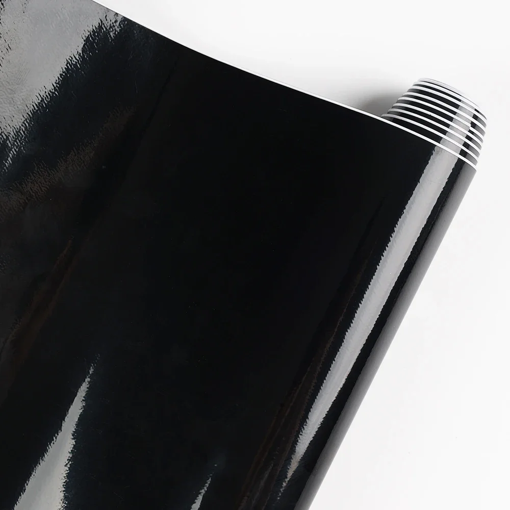 

150cm PET-Gloss Black Car Body Film Vinyl Wrap roll Decals Self Adhesive Sticker Motorcycles Skin Color Changing Films Decals
