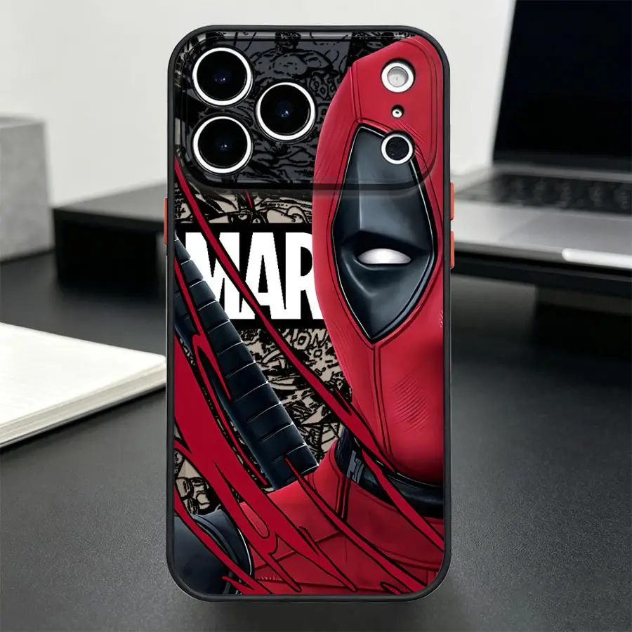 Coque pour iPhone 17 Pro Max 16 Plus 12 Air XS XR 13 Mini 14 17e 15 11 7 8 SE Funda Housse Arrière de Téléphone Deadpool Cool
