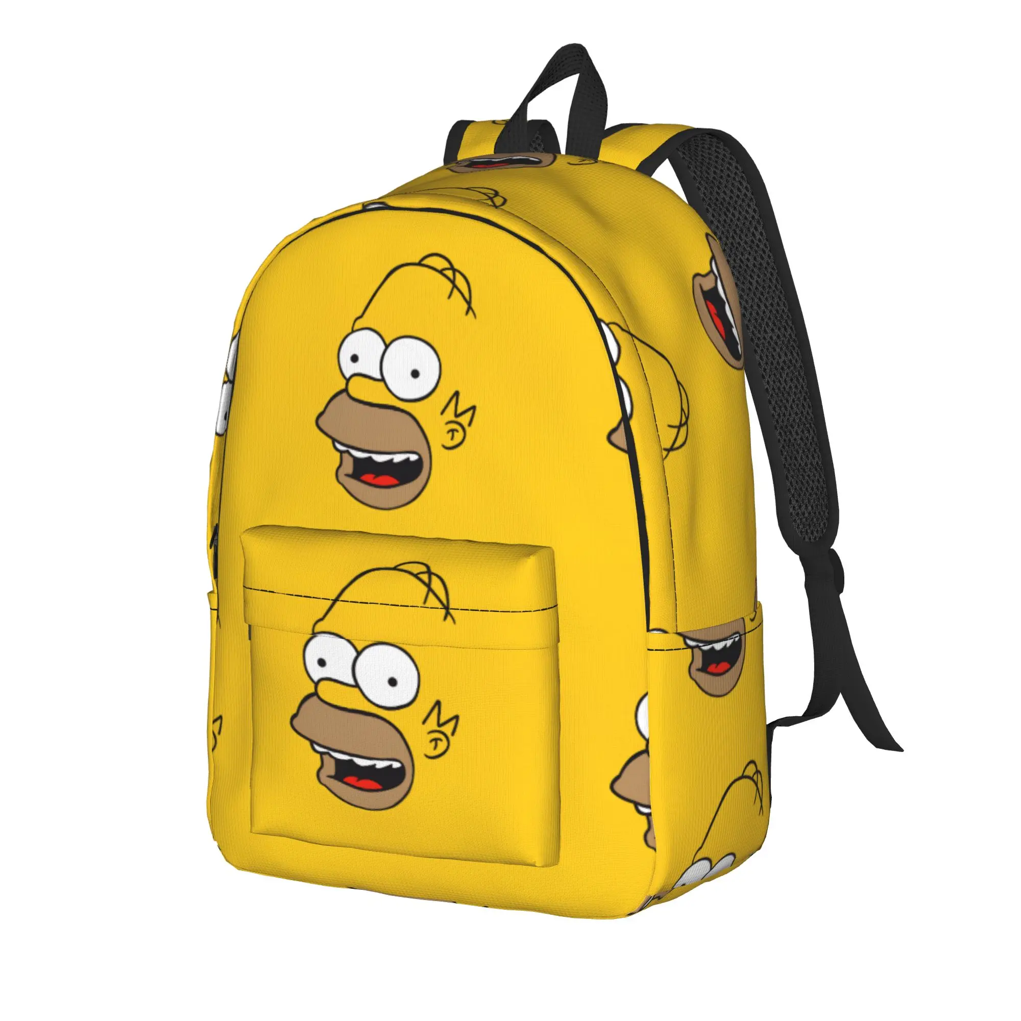 Homer S-Simpsons Classic Face Meme Backpack  Novelty Backpacks Student Unisex Workout Soft High School Bags Colorful Rucksack