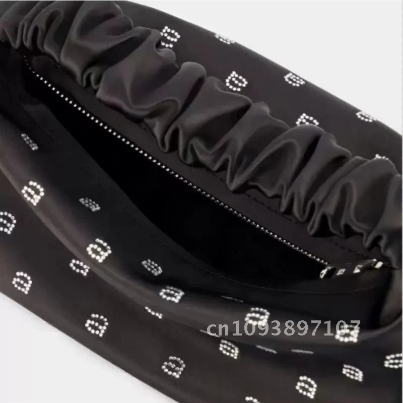 New Satin， Rhinestone Handbag Bag Bag Women's Shoulder Satchel Wallet, Shopping Wang Bag WangMakeup Bag Bag, Dumpling Travel