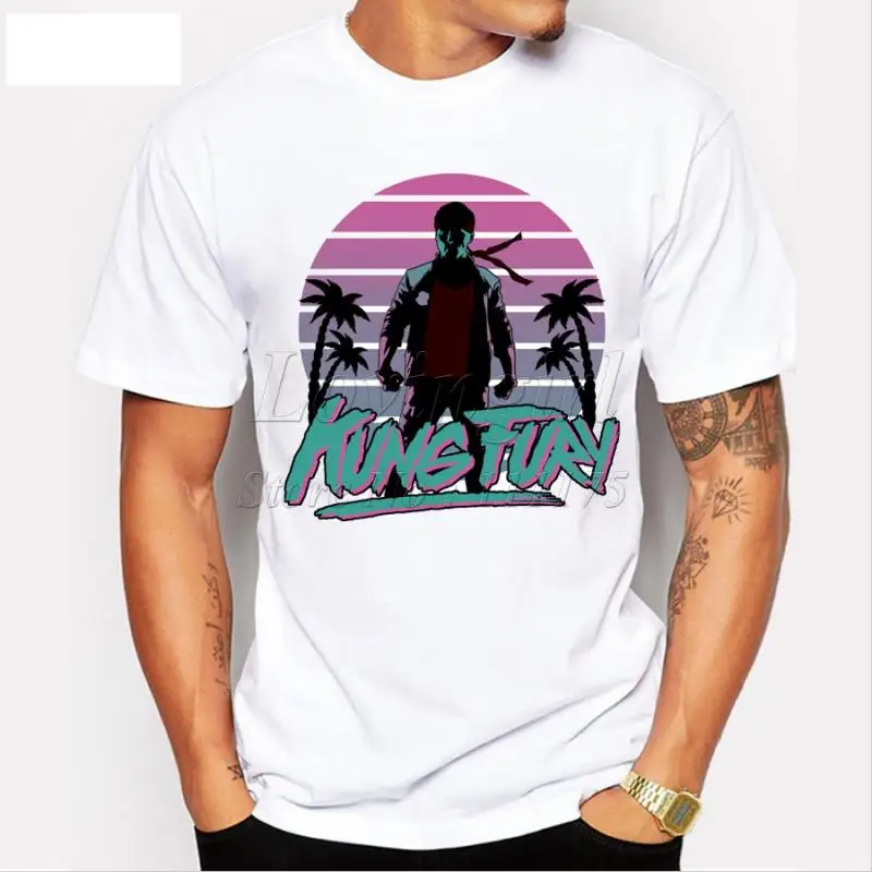 

New arrivals men's fashion kung fury t-shirt miami cop tee shirts Hipster short sleeve O-neck casual male tops