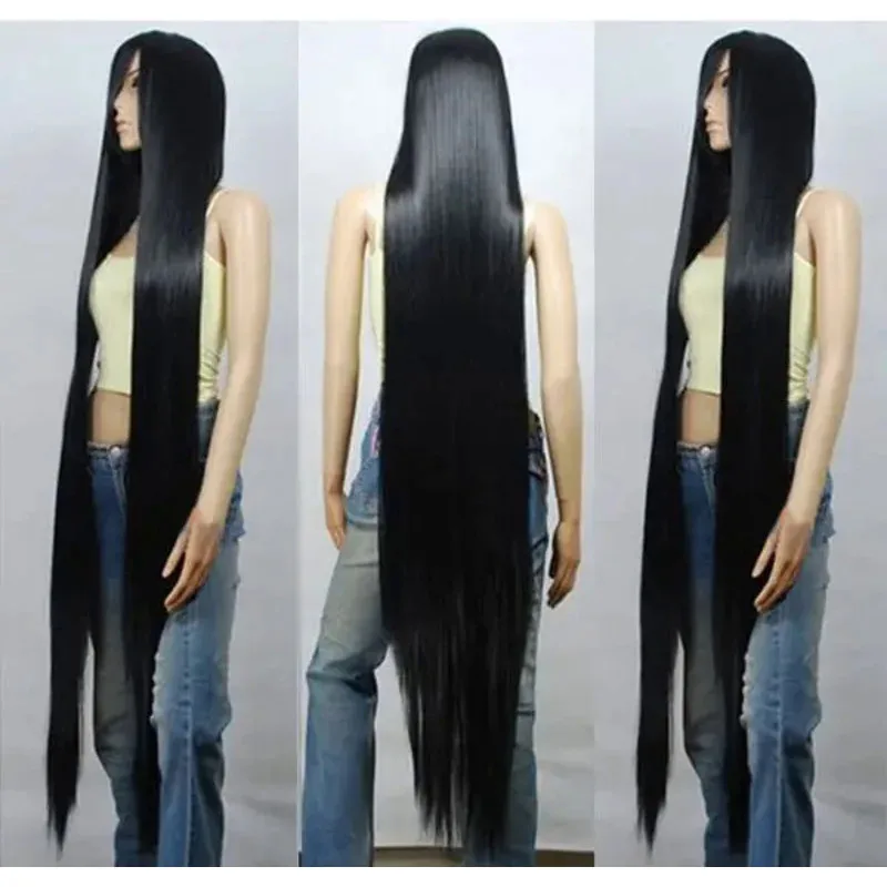 200 سنتيمتر/79 "150 سنتيمتر/59" 120 سنتيمتر/47 "100 سنتيمتر/39" 80 سنتيمتر/32" Bla طويل شعر مستعار مستقيم مقاومة للحرارة الشعر الاصطناعية C #5