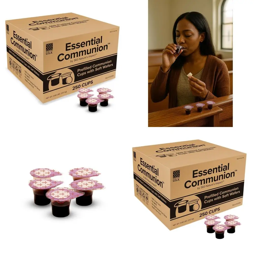 

Concord Grape Juice & Wafer Set, 250 Prefilled Communion Cups for Church Services & Events