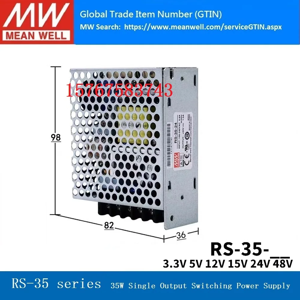 Taiwan Mean Well RS-35-15 15V 2.4A Single Output Switching Power Supply AC-DC Brand New Original Authentic