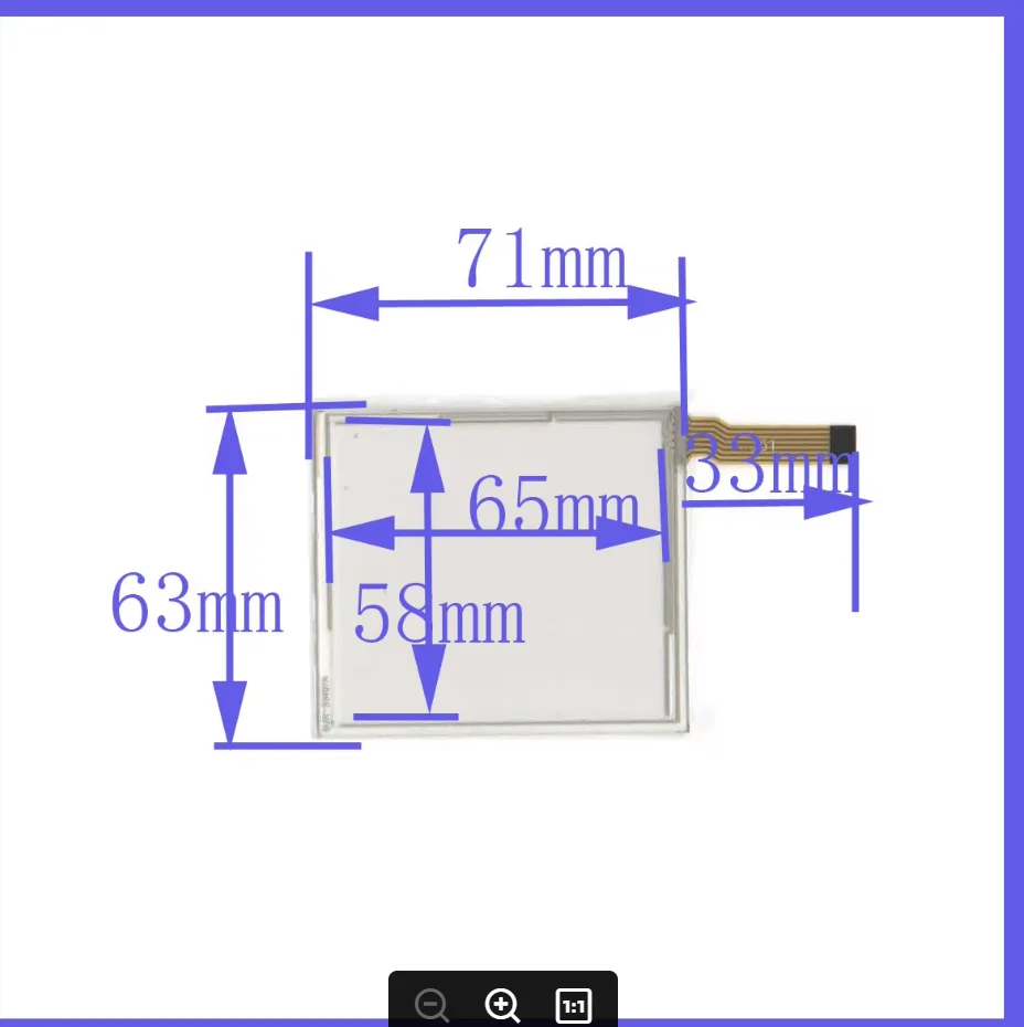 

ZhiYuSun SUN-S3407 3inch 4-wire resistive touch panel for Car DVD, 71*63 Navigator screen glass 71*63mm